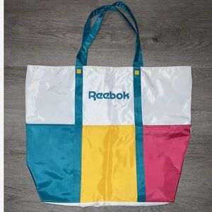 Reebok Multicolor Tote with Blue, Yellow, and Pink Canvas Tote